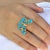 Nina Zhou Butterfly Turquoise Diamond Cocktail Ring in 14k Yellow Gold, size 5.5 For Sale - Image 10 of 12