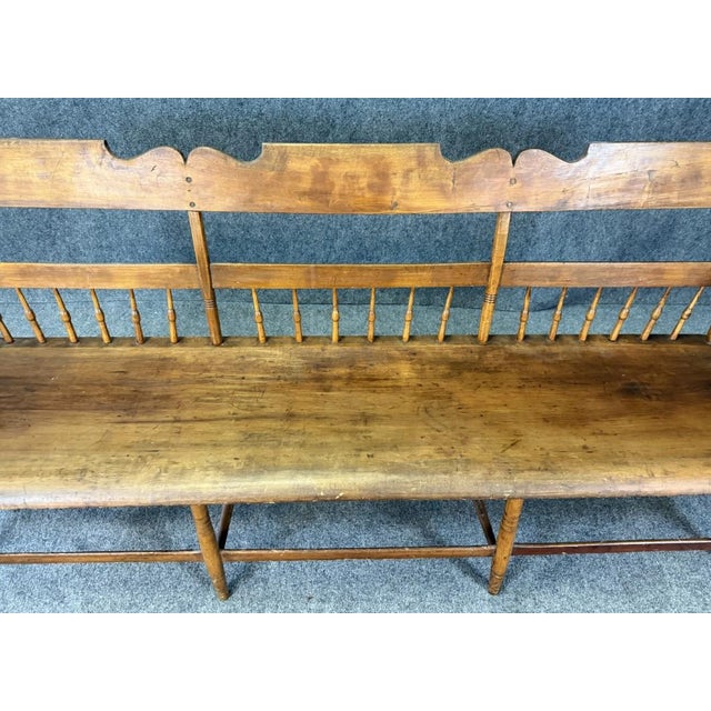 Brown 19th Century Solid Maple Bench For Sale - Image 8 of 12