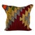 20 x 20 Kilim Pillow Turkish Cushion Natural Red Green Pillow Cushion Cover For Sale