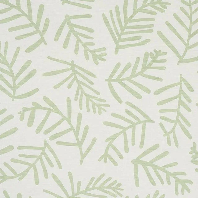 Schumacher Sample - Schumacher X Caroline Z Hurley Tiah Cove Fabric in Sage Leaf For Sale - Image 4 of 4