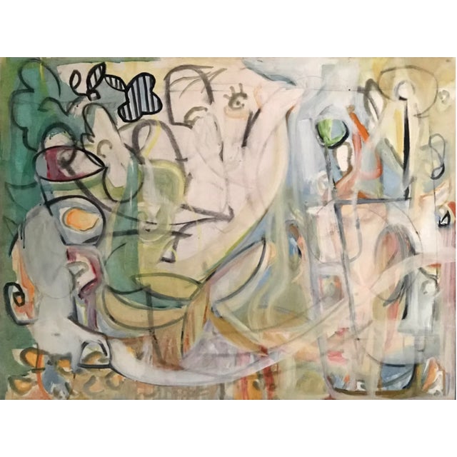 "Around and Back", 2003. Abstract, Contemporary, Mixed Media, Fine Art Painting on Canvas. For Sale