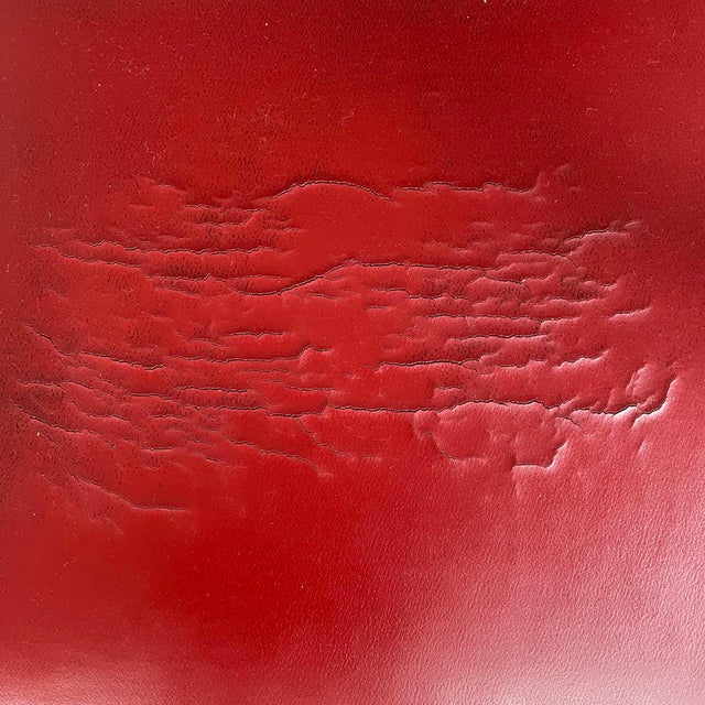 Italian Art Deco Metal and Red Faux Leather Chairs, 1930s, Set of 4 For Sale - Image 16 of 18