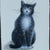 Original Black Cat Drawing on Paper in Gilt Frame For Sale - Image 4 of 9