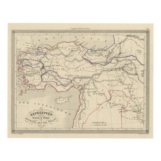 Antique Map of the March of the Ten Thousand, 1845 For Sale