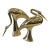 Italian Art-Deco Style Brass Crane Sculptures, Set, 1960s. For Sale