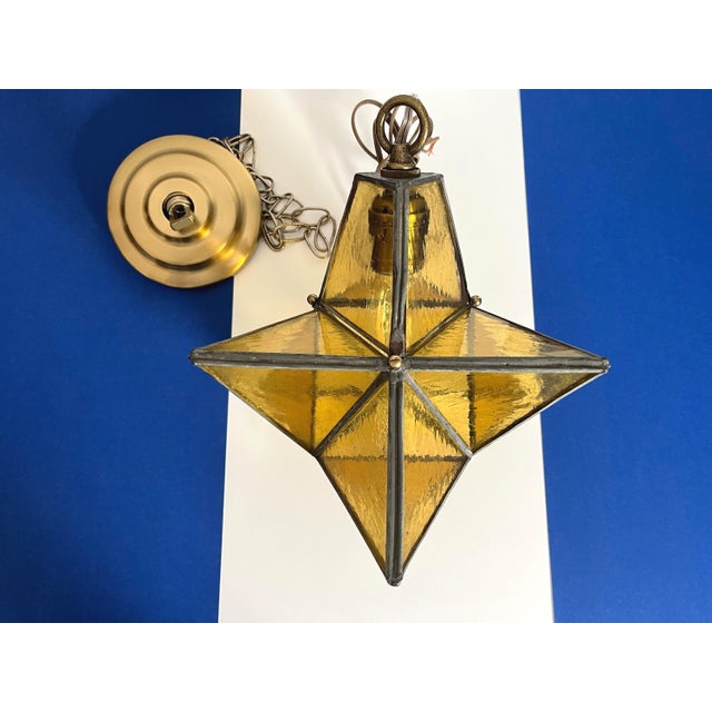 1960s Gold Glass Star Light For Sale - Image 16 of 18
