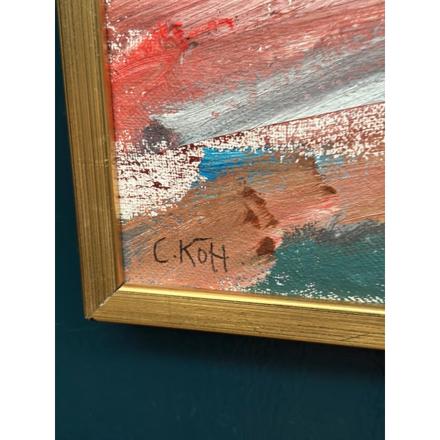 Mid-Century Modern Carl Köhler, Abstract Motif, 1960s, Oil on Canvas, Framed For Sale - Image 3 of 12
