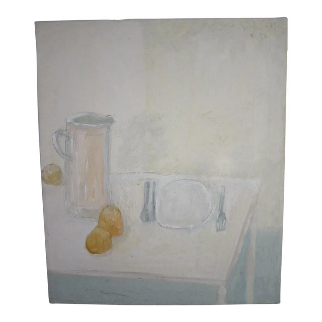 Minimalist Still Life Painting, Signed "R. Minichiello" For Sale