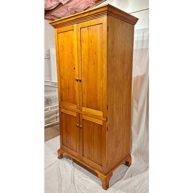 Handmade Late 20th Century Knotty Pine Four-Door Storage Cabinet / Hutch For Sale - Image 4 of 5