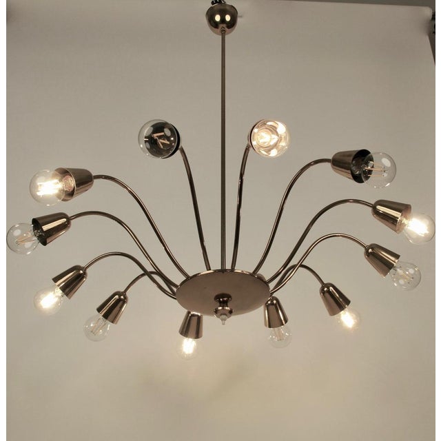 Mid-Century Brass Chandelier from Rupert Nikoll, Austria, 1961 For Sale - Image 11 of 16