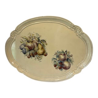 Vintage Painted Wood Italian Serving Tray For Sale