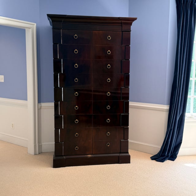2000 - 2009 Thomas Pheasant for Baker Flame Mahogany Armoire For Sale - Image 5 of 12
