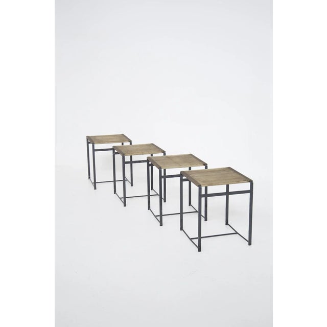 Vintage Italian Iron Stools, Set of 4 For Sale - Image 11 of 12