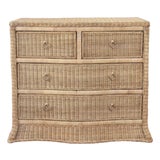 Matthew Izzo Home Celine Four Drawer Rattan Chest With Satin Brass Pulls and Soft Close Glides For Sale