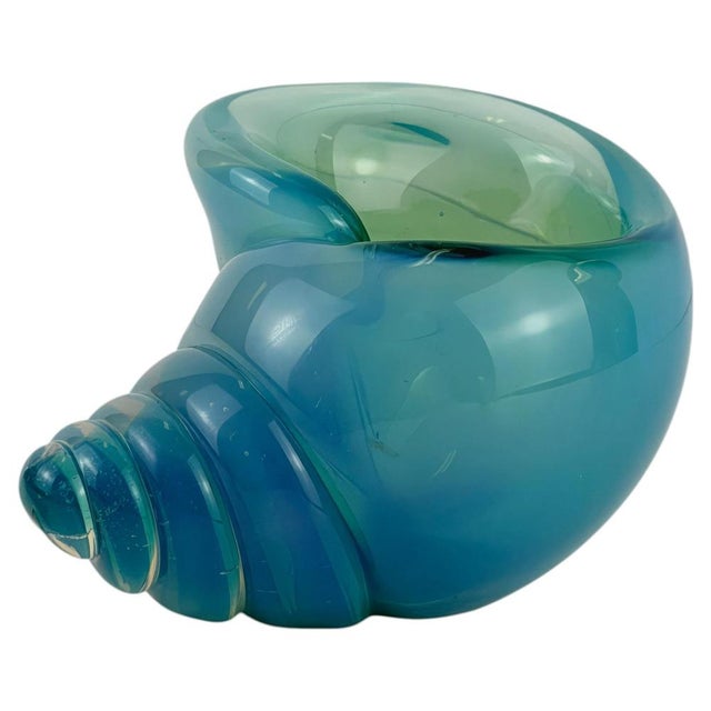 Murano Blue Alabastro Glass Shell from Archimede Seguso, Italy, 1960s For Sale - Image 10 of 10