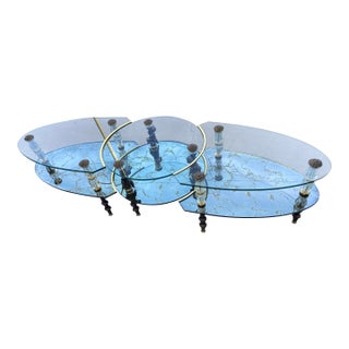 1940s Hollywood Regency Goran of Belgium 3-Piece Coffee Table Set Unmarked For Sale