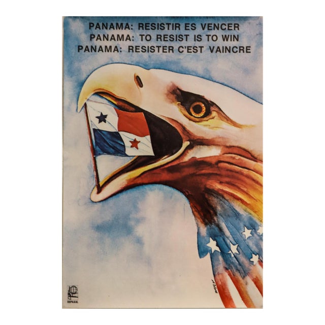 1989 Cuban Poster, Panama: To Resist Is to Win by Ospaaal, Alberto Blanco For Sale