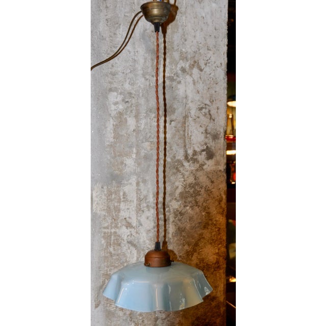 Ceiling Lamp with Ruffled Shade, 1920s, in Worn conditions. Designed 1920 to 1949 European Plug (up to 250V).The wiring of...