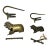 Vintage Brass Lion and Dog Puzzle Padlocks With Keys Figural Trick Locks For Sale