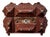 Antique European Tramp Art Keepsake Box With Red Velvet and Brass Details For Sale