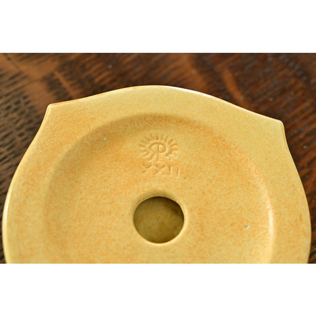 Rookwood Pottery Arts & Crafts Glazed Ceramic Candlesticks, 1922 For Sale - Image 9 of 11