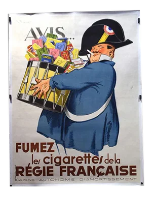Smoke Cigarettes of the French Board Poster, 1935