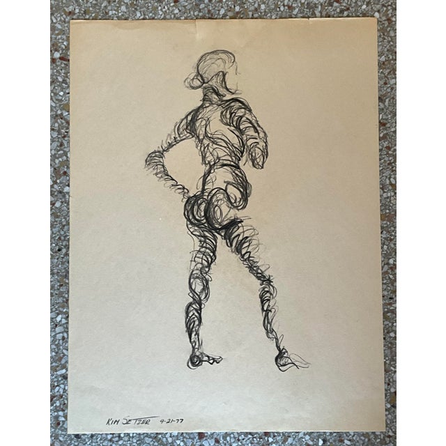 A Vintage Boho Original Signed Sketch of Nude by Kim Setzer 9-21-77, is a beautiful and intimate work of art that...
