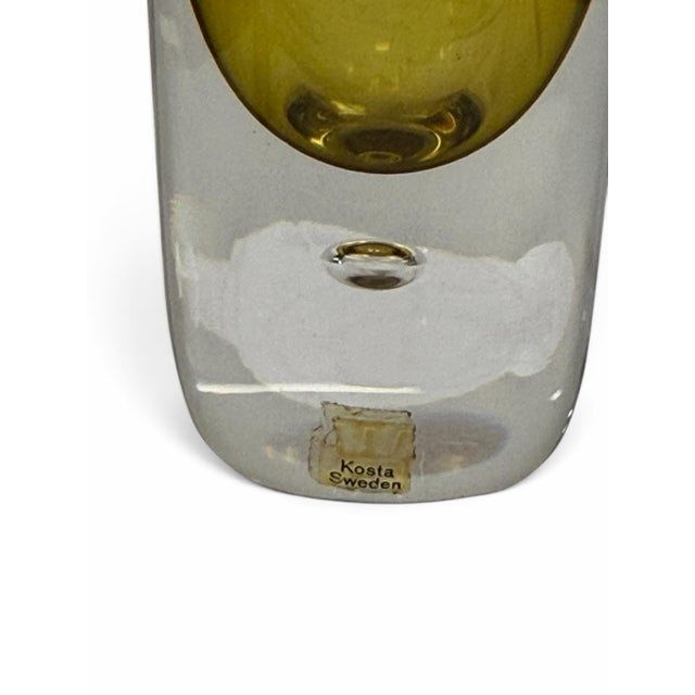 Mid-Century Vicke Lindstrand for Kosta Sweden Sommerso Torpedo Glass Vase Model 01843 For Sale - Image 4 of 6