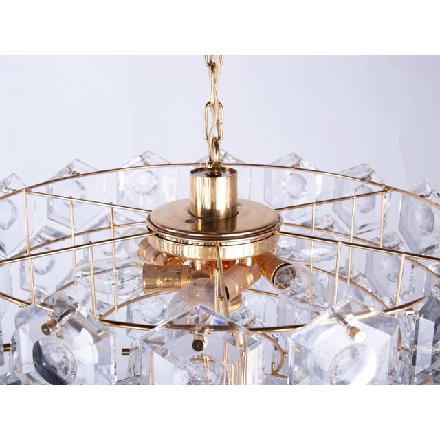 Gold-Plated Kinkeldey Chandelier in Crystal & Brass, Germany, 1960s For Sale - Image 6 of 14
