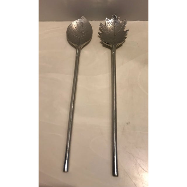 Contemporary Mariposa Leaf Salad Servers 1990’s For Sale - Image 3 of 6
