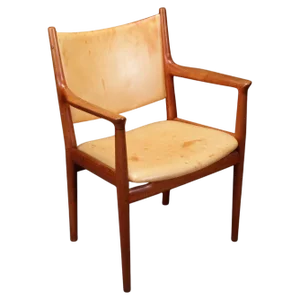 Wegner Armchair in Patinated Oak and Leather by Johannes Hansen, 1960s
