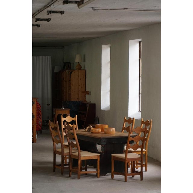 Highback Dining Chairs in Oak by Henning Kjærnulf, 1960s, Set of 6 For Sale - Image 14 of 18