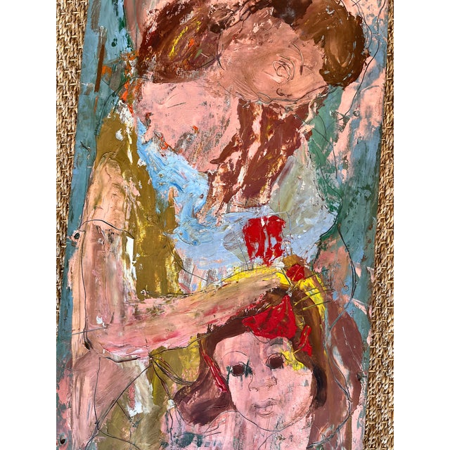 Figurative Figurative Mother and Child Painting on Board For Sale - Image 3 of 6
