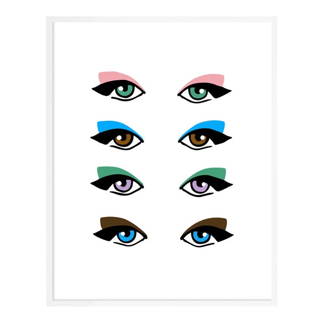 Eyes by Angela Blehm in White Framed Paper, Medium Art Print For Sale