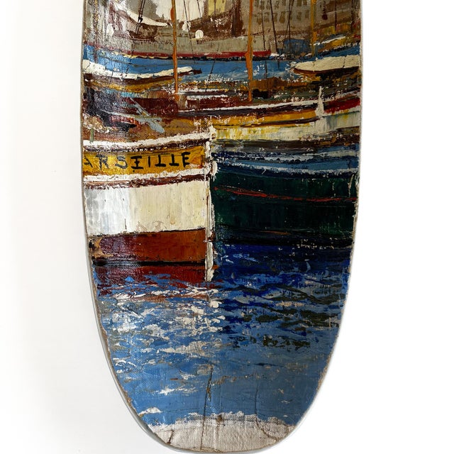 "Le Port De Marseille" Original Custom Painted Plate Installation - Set of 4 For Sale - Image 11 of 16