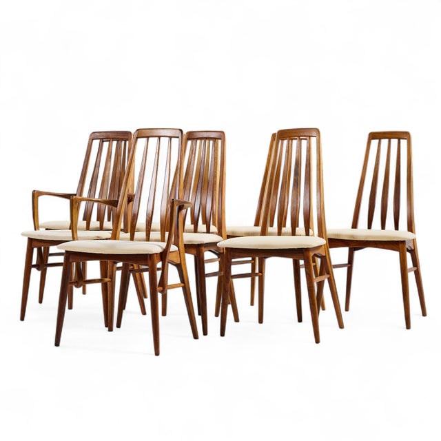 Mid-Century Modern Niels Koefoed Eva Mid Century Danish Rosewood Dining Chairs - Set of 8 For Sale - Image 3 of 14