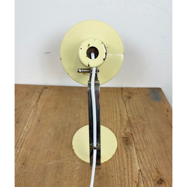 Beige Industrial Beige Table Lamp from Metal Mot, 1960s For Sale - Image 8 of 15