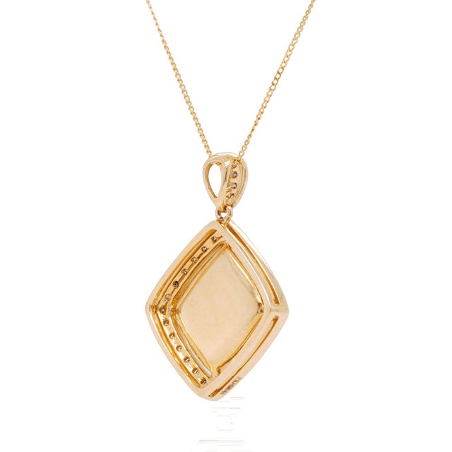 1.97ct Opal and Diamond Halo 18ct Gold Pendant Necklace - Fei Liu For Sale - Image 6 of 8