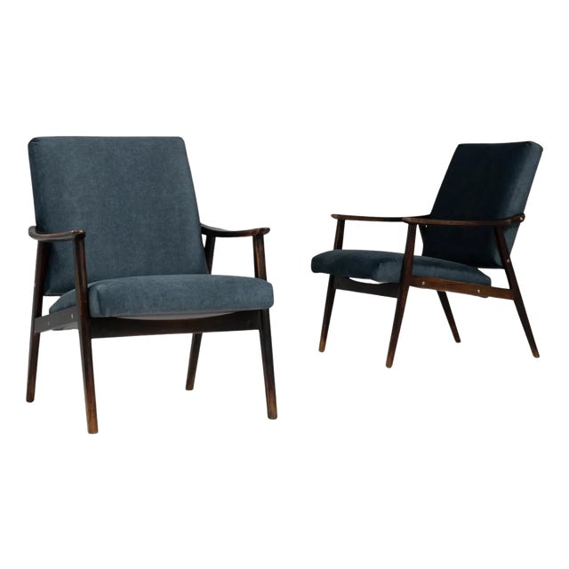 1960s Czechia Wooden Armchairs, a Pair For Sale
