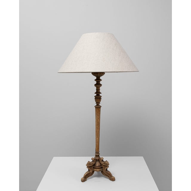 19th Century 19th Century French Carved Oak Table Lamp For Sale - Image 5 of 18