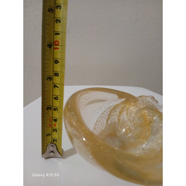 Mid 20th Century Glass Shell With Gold Flakes Styled After Italian Murano Glass For Sale - Image 4 of 7