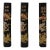 Chinese Calligraphic Black Ink Sticks With Gold Dragon Characters- Set of 3 For Sale