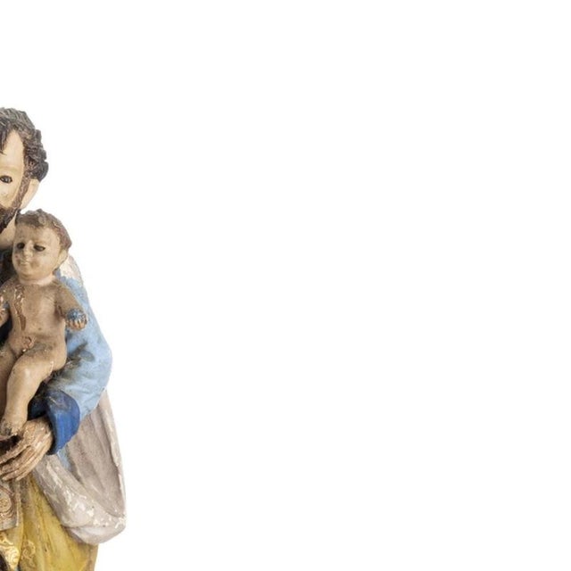 Religious Artist, Saint Joseph with Child Jesus, 19th Century, Wood For Sale - Image 4 of 6