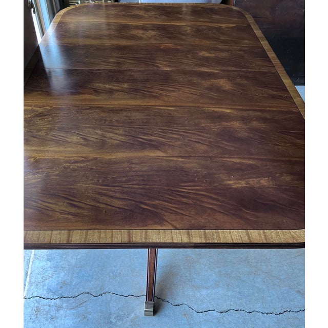 Ethan Allen Mahogany Double Pedestal Abbott Dining Table Chairish