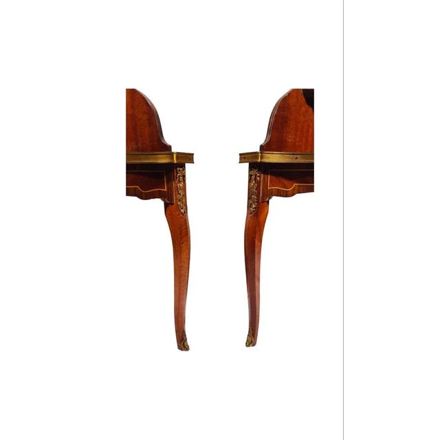 Corner Side Tables with Openwork Railing and Marble Top, 1880s, Set of 2 For Sale - Image 10 of 11