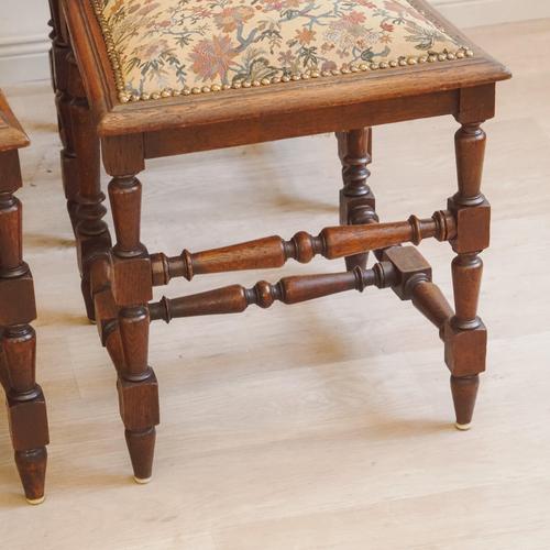 Gründerzeit Historicism Style Chairs in Oak with Tapestry Upholstery, 1890, Set of 6 For Sale - Image 4 of 18