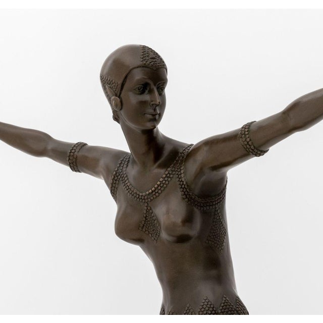 Mid 20th Century After d.h. Chiparus Dancer Patinated Bronze For Sale - Image 5 of 10