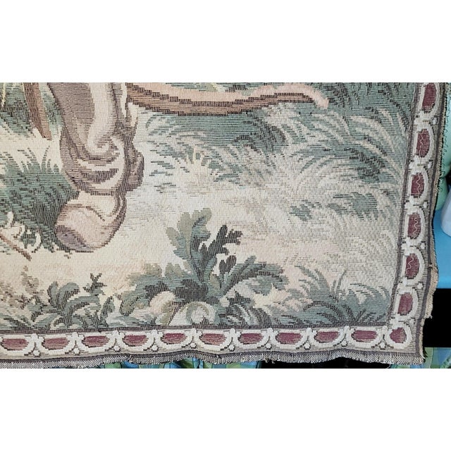 Beige 1960s French Country Scene Tapestry For Sale - Image 8 of 10