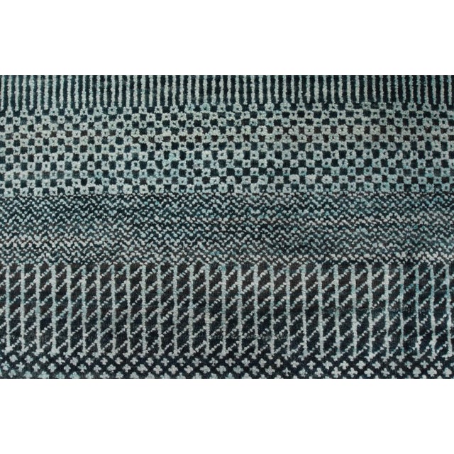 Fine Contemporary Rug 7’11” X 10’1” Blue Wool Hand-Knotted Carpet For Sale - Image 9 of 12