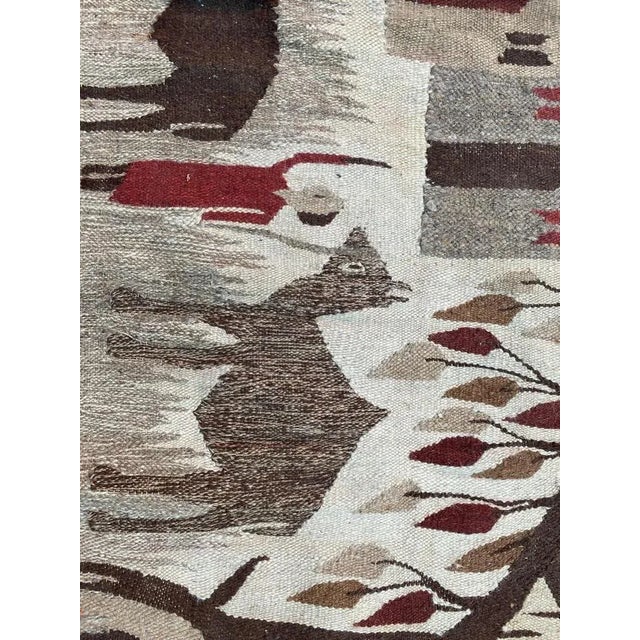 Beautiful naive Egyptian tapestry by Ramses Wissa Wassef , Egyptian designer (1911-1974), with a childish design of the...